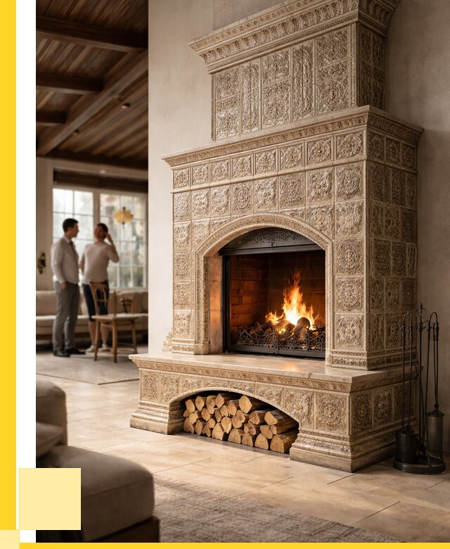 Купить изразцовый камин в Изобильном от 259700 р. | ЭриданЗбл