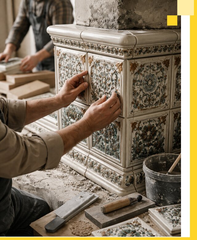 Изразцовые камины под ключ в Изобильном: проект и монтаж