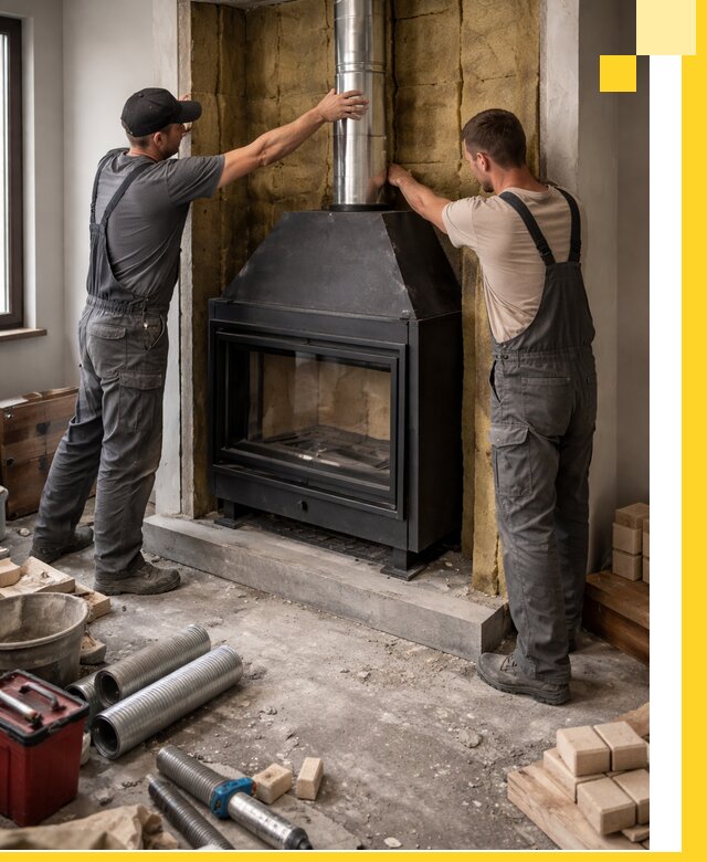 Изготовление и монтаж закрытых каминов в Изобильном под ключ