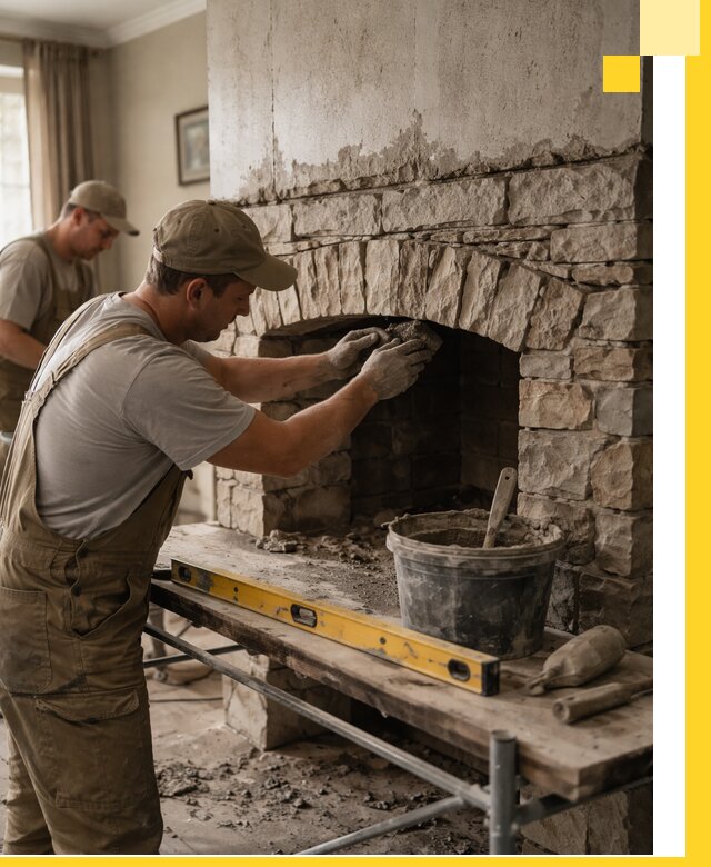 Изготовление каминов под ключ в Изобильном, монтаж и отделка