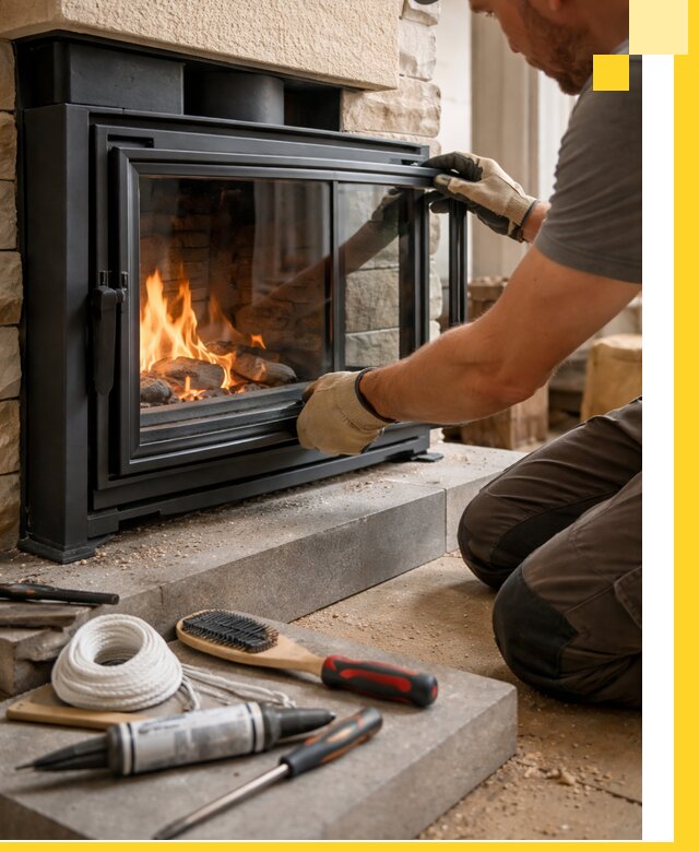 Производство, монтаж и доставка каминов со стеклом в Изобильном