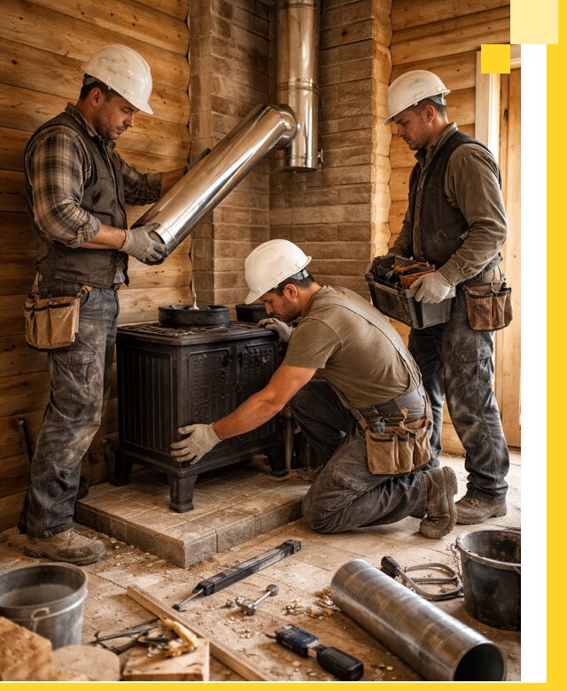 Профессиональный монтаж банных печей и дымоходов в Изобильном