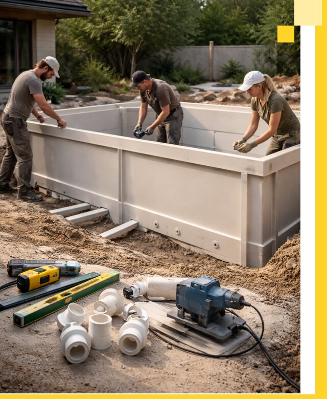 Установка полипропиленовых бассейнов под ключ в Изобильном