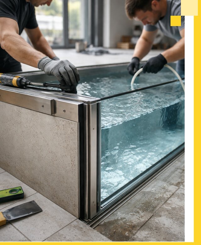 Проектирование и монтаж стеклянных бассейнов в Изобильном