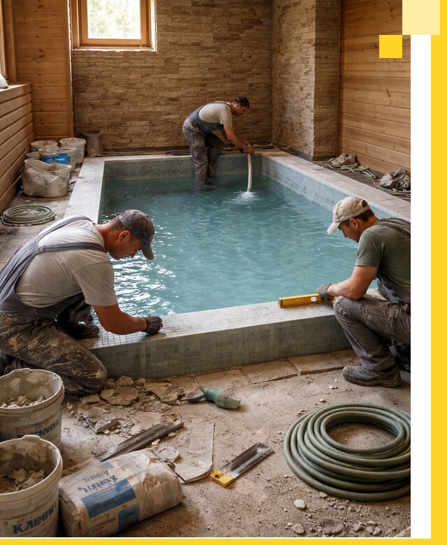 Проектирование и строительство бассейнов для бани в Изобильном