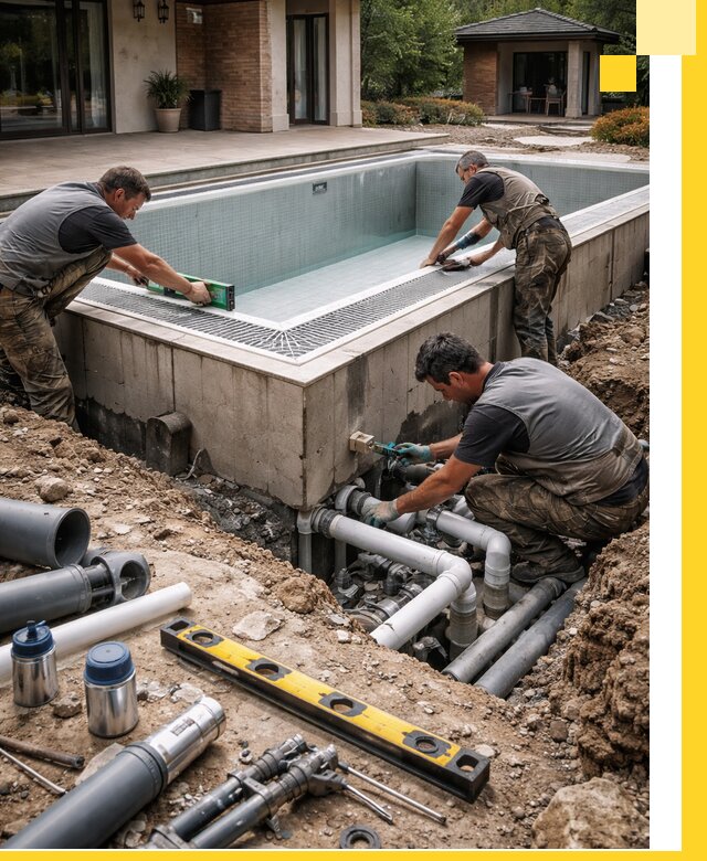 Строительство переливных бассейнов в Изобильном под ключ