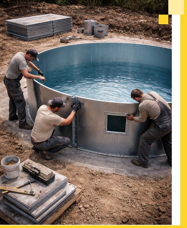 Круглые бассейны под ключ в Изобильном проектирование и монтаж