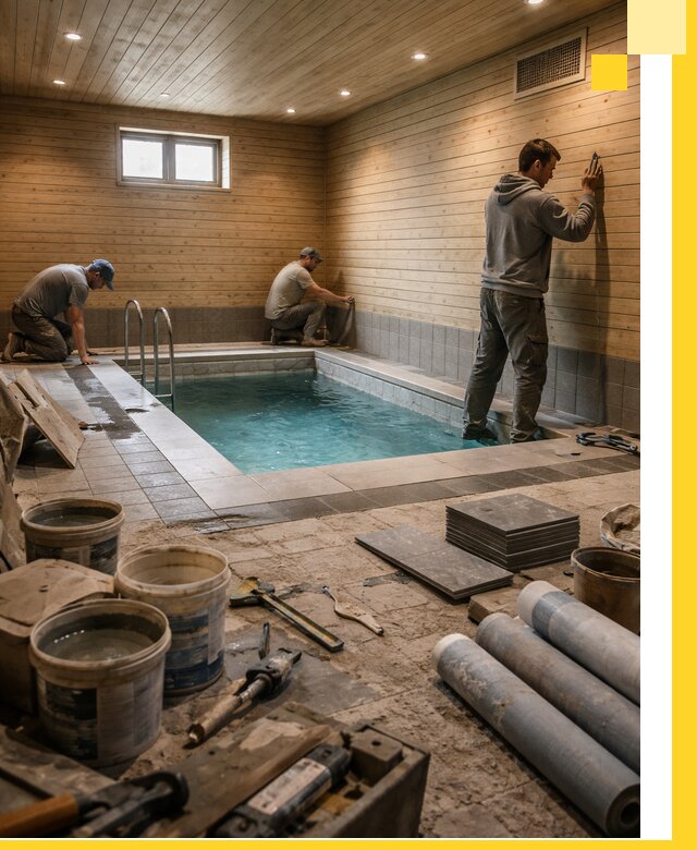 Строительство бани с бассейном и сауной под ключ в Изобильном