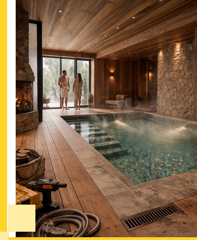 Проекты бань с бассейном под ключ в Изобильном от 77910 р., ЭриданЗбл