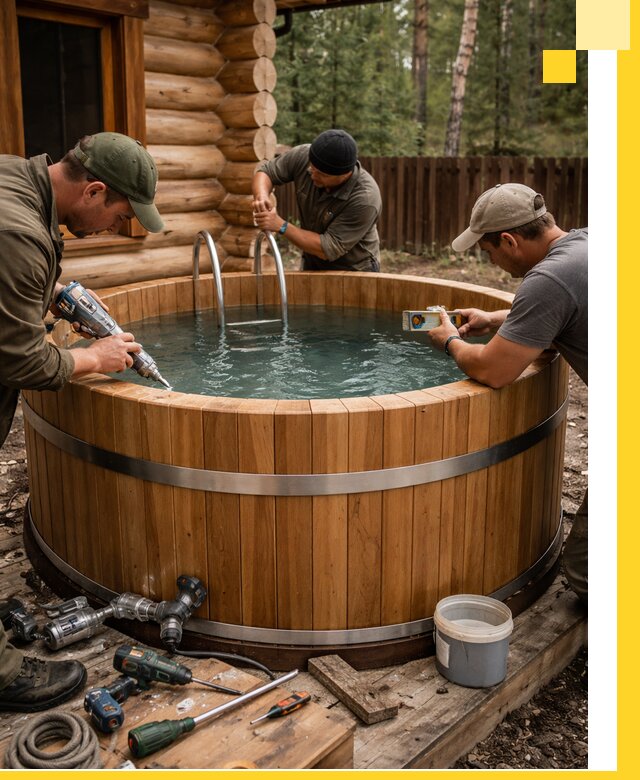 Строительство бань с купелью под ключ и отделкой в Изобильном