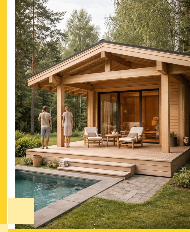 Бани с террасой под ключ в Изобильном от 623280 р. | ЭриданЗбл