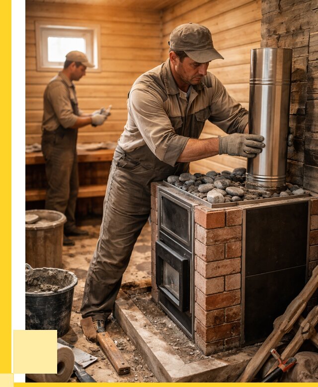 Монтаж печи в бане под ключ в Изобильном от 20776 р. | ЭриданЗбл