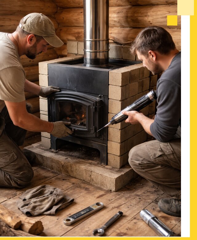 Монтаж и установка печи в бане под ключ с гарантией в Изобильном