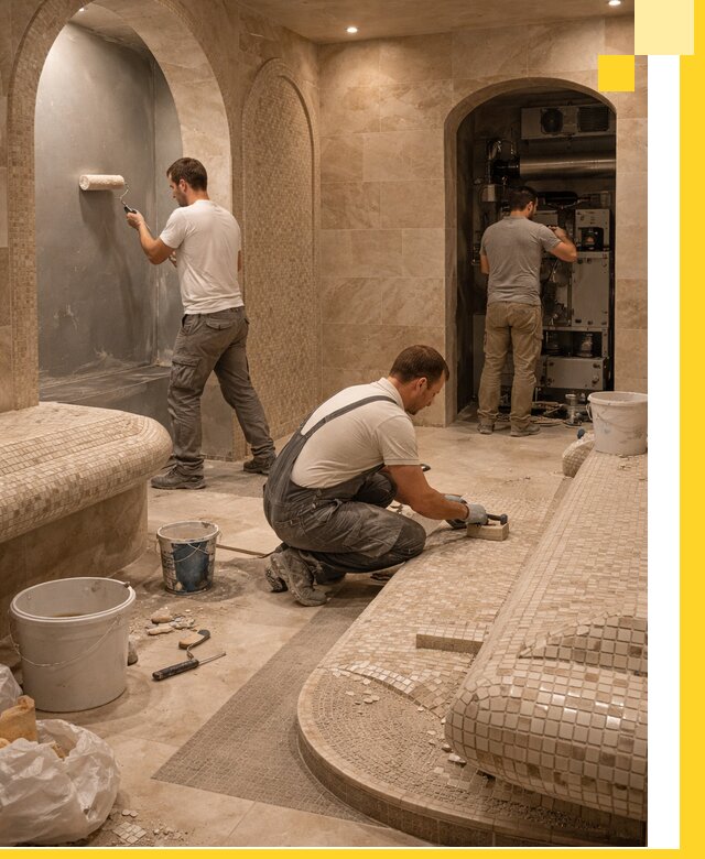 Строительство бани с хамамом и бассейном под ключ в Изобильном