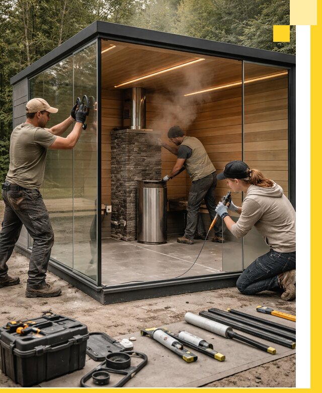 Проектирование и строительство стеклянных бань в Изобильном